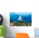 Reef Manta Ray Cruises Over Shallows Off Ukumehame Wall Mural