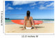 Hawaii, Kauai, Woman Sitting On Beach With Surfboard, View From Behind Wall Mural