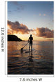 Hawaii, Kauai, Woman Stand Up Paddling In Ocean, Beautiful Sunset Wall Mural