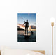 Hawaii, Kauai, Woman Stand Up Paddling In Ocean, Beautiful Sunset Wall Mural
