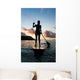 Hawaii, Kauai, Woman Stand Up Paddling In Ocean, Beautiful Sunset Wall Mural