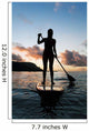 Hawaii, Kauai, Woman Stand Up Paddling In Ocean, Beautiful Sunset Wall Mural