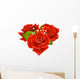 Three Roses in the Shape of Heart Wall Decal