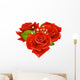 Three Roses in the Shape of Heart Wall Decal