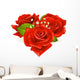 Three Roses in the Shape of Heart Wall Decal