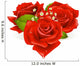 Three Roses in the Shape of Heart Wall Decal