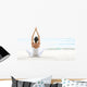 Hawaii, Woman Meditating On Ocean Shore Wall Mural