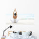 Hawaii, Woman Meditating On Ocean Shore Wall Mural