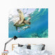 Hawaii, Maui, Green Sea Turtle Honu And Free Diver Wall Mural