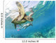 Hawaii, Maui, Green Sea Turtle Honu And Free Diver Wall Mural