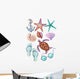 Watercolor Marine Seashell Beach Wall Decal Sticker Set