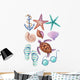 Watercolor Marine Seashell Beach Wall Decal Sticker Set
