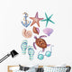 Watercolor Marine Seashell Beach Wall Decal Sticker Set