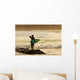 Local Surfer Standing On A Rock Checking The Waves Wall Mural