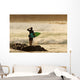 Local Surfer Standing On A Rock Checking The Waves Wall Mural
