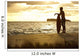 Hawaii, Maui, Makena, Skimboarder Silhouette At Sunset Wall Mural