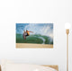 Hawaii, Maui, Makena, Skimboarder Carves Big Turn On Wave Wall Mural
