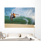 Hawaii, Maui, Makena, Skimboarder Carves Big Turn On Wave Wall Mural