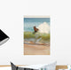 Hawaii, Maui, Makena, Skimboarder Carves Big Turn On Wave Wall Mural