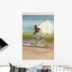Hawaii, Maui, Makena, Skimboarder Carves Big Turn On Wave Wall Mural