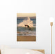 Hawaii, Maui, Makena, Skimboarder Carves Big Turn On Wave At Sunset Wall Mural