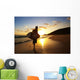 Hawaii, Maui, Makena, Skimboarder Running Up The Beach Wall Mural