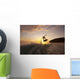 Hawaii, Maui, Makena, Skimboarder Gets Big Air Off A Wave At Sunset Wall Mural