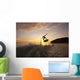 Hawaii, Maui, Makena, Skimboarder Gets Big Air Off A Wave At Sunset Wall Mural