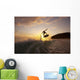 Hawaii, Maui, Makena, Skimboarder Gets Big Air Off A Wave At Sunset Wall Mural