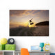 Hawaii, Maui, Makena, Skimboarder Gets Big Air Off A Wave At Sunset Wall Mural