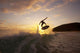 Hawaii, Maui, Makena, Skimboarder Gets Big Air Off A Wave At Sunset Wall Mural