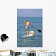 Hawaii, Maui, Makena, Athletic Stand Up Paddle Surfer In Ocean Wall Mural