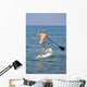 Hawaii, Maui, Makena, Athletic Stand Up Paddle Surfer In Ocean Wall Mural