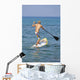 Hawaii, Maui, Makena, Athletic Stand Up Paddle Surfer In Ocean Wall Mural