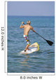 Hawaii, Maui, Makena, Athletic Stand Up Paddle Surfer In Ocean Wall Mural