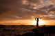 Hawaii, Maui, Makena, Silhouette Of Surfer Girl At Sunset Wall Mural