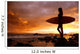 Hawaii, Maui, Makena, Silhouette Of Surfer Girl At Sunset Wall Mural