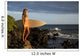 Hawaii, Maui, Makena, Surfer Girl Standing On Rocks At Sunset Wall Mural