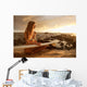 Hawaii, Maui, Makena, Surfer Girl Sitting On Sand At Sunset Wall Mural