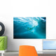 Indonesia, Bali, Surfer Duck Dives Under Wave, View From Underwater Wall Mural