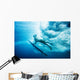 Indonesia, Bali, Surfer Duck Dives Under Wave, View From Underwater Wall Mural