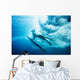 Indonesia, Bali, Surfer Duck Dives Under Wave, View From Underwater Wall Mural