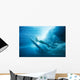 Indonesia, Bali, Surfer Duck Dives Under Wave, View From Underwater Wall Mural