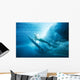 Indonesia, Bali, Surfer Duck Dives Under Wave, View From Underwater Wall Mural