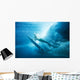 Indonesia, Bali, Surfer Duck Dives Under Wave, View From Underwater Wall Mural