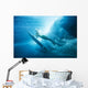 Indonesia, Bali, Surfer Duck Dives Under Wave, View From Underwater Wall Mural