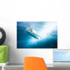 Indonesia, Bali, Surfer Duck Dives Under Wave, View From Underwater Wall Mural