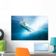 Indonesia, Bali, Surfer Duck Dives Under Wave, View From Underwater Wall Mural