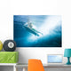 Indonesia, Bali, Surfer Duck Dives Under Wave, View From Underwater Wall Mural