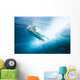 Indonesia, Bali, Surfer Duck Dives Under Wave, View From Underwater Wall Mural
